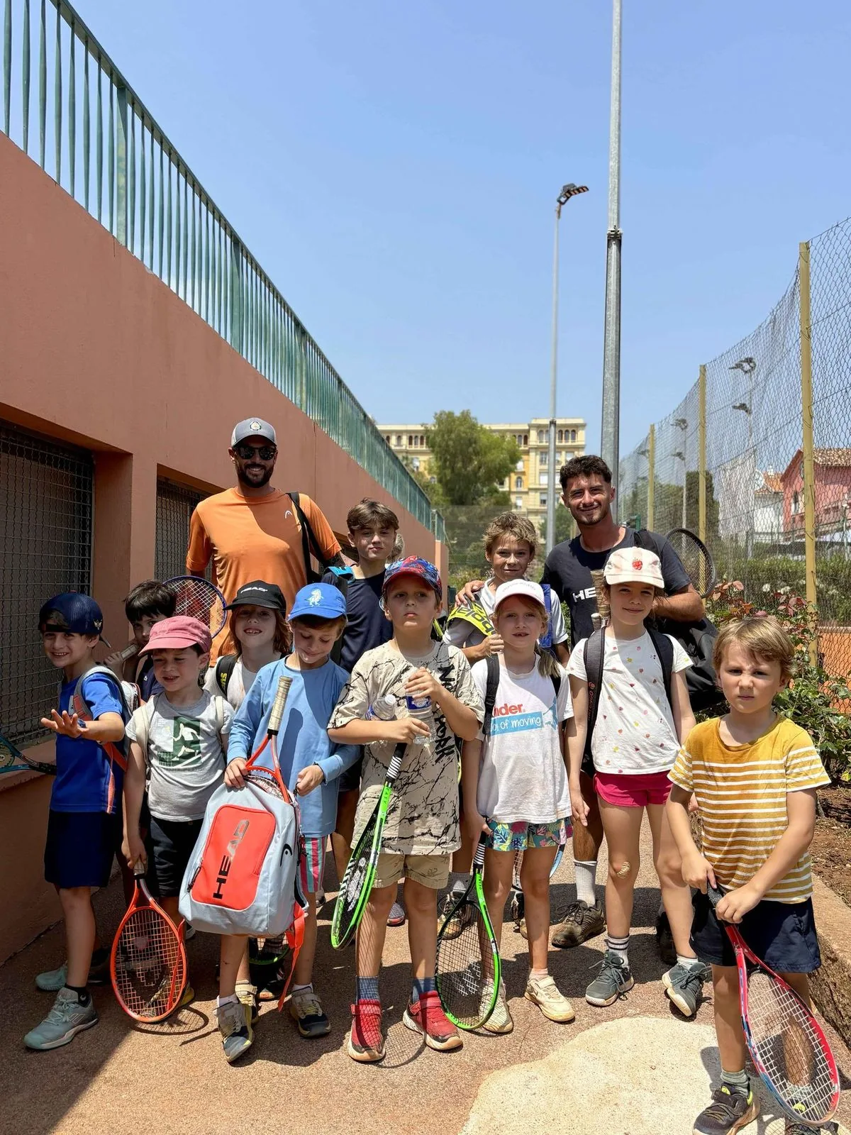 École de tennis - séance d'entraînement